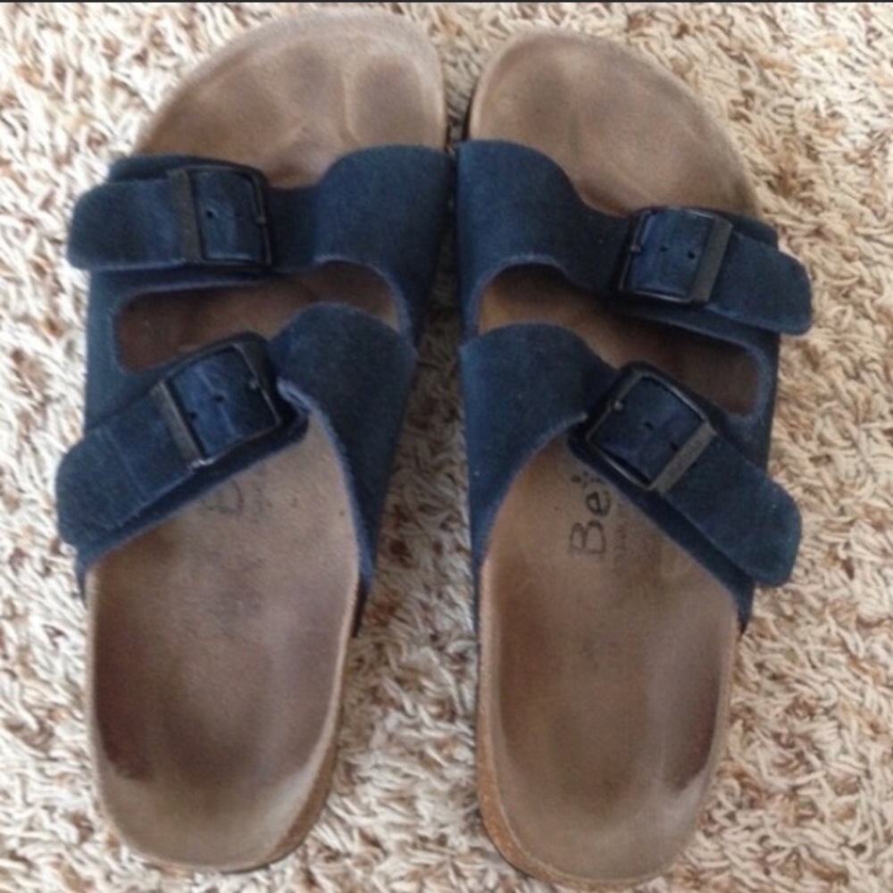 Arizona blue suede Birkenstocks sandals